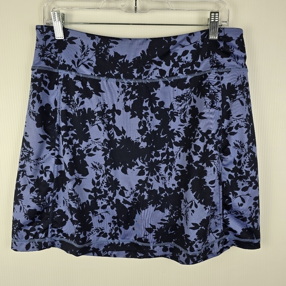J. Jill Womens Skort Fit A-Line Knit Floral Blue and Black Women's Skort Size S